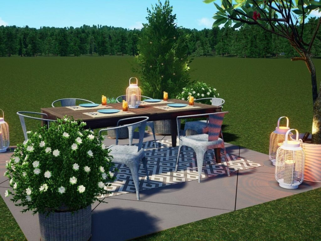 Backyard patio designed for a homeowner