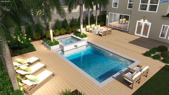 Euphorbia Pool and Spa 25′ × 40′