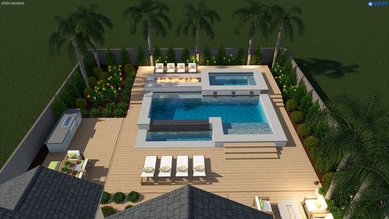 Euphorbia Pool and Spa 42′ × 48′